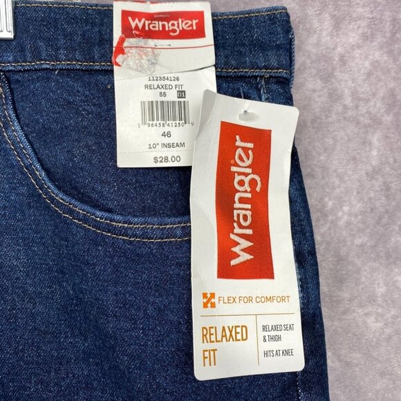 Wrangler Jean Shorts Mens 46 Blue Denim Relaxed Fit Flex Comfort Denim NWT - Picture 4 of 9
